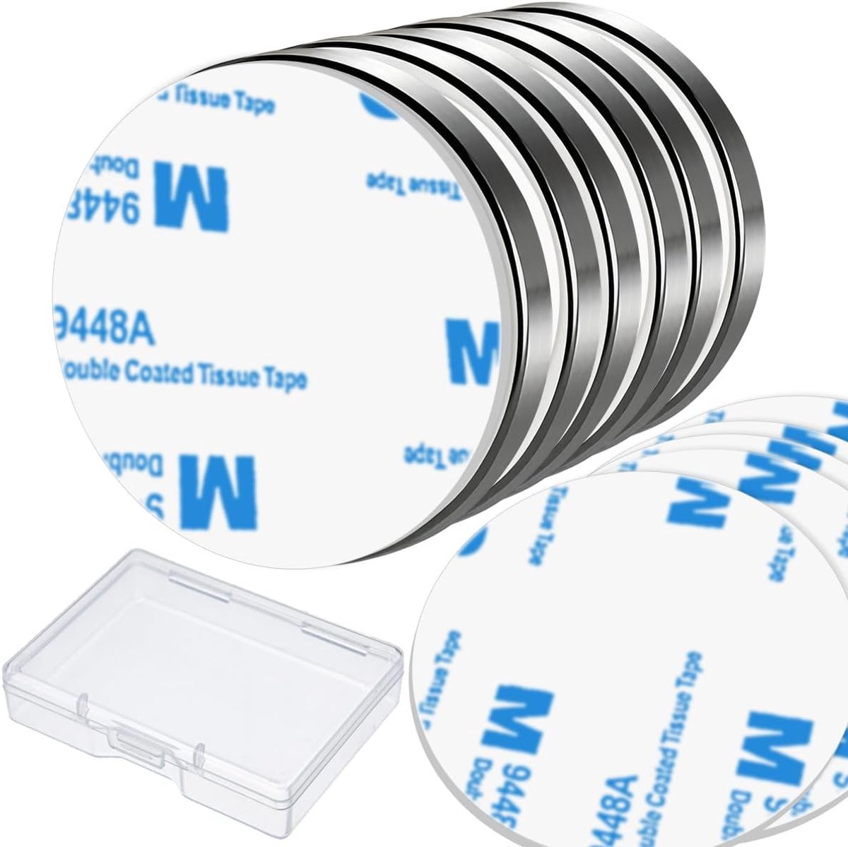 SnelShoppen - Neodymium Magneten 30 x 3 mm Rond, Zelfklevend, 6 Stuks - Sterke Disc Magneten voor Whiteboard, Koelkast en Creatieve Projecten