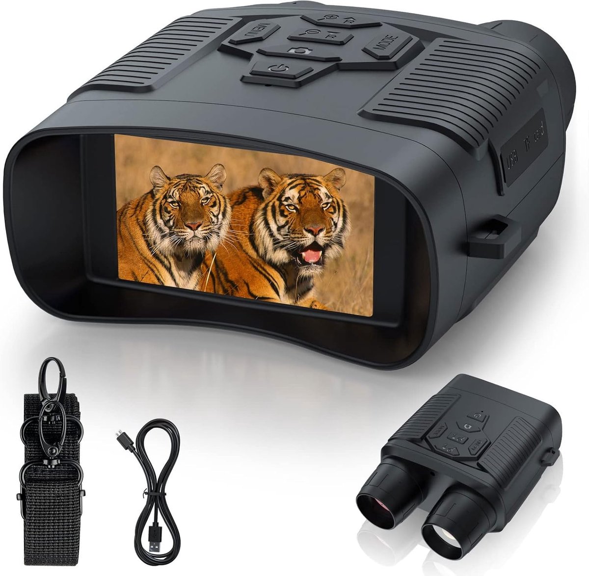 SnelShoppen - Nachtkijkers met 4K Infrared, 3" Scherm, Oplaadbare Batterij, 36MP Foto's voor Jagen, Avontuur en Nachtzicht