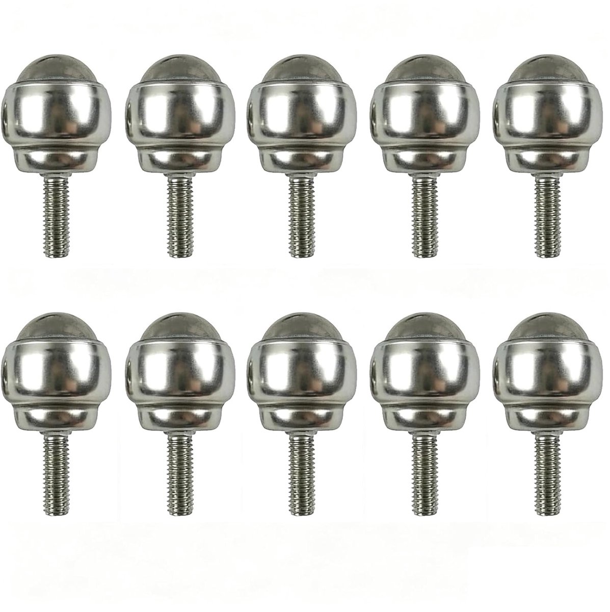 SnelShoppen - 10 Stuks Swivel Ball Wielen, Carbon Staal Bull'S Eye Stang Wielen met M5 Draad, Industriële Mini Universele Kogel Lager Wielen voor Meub