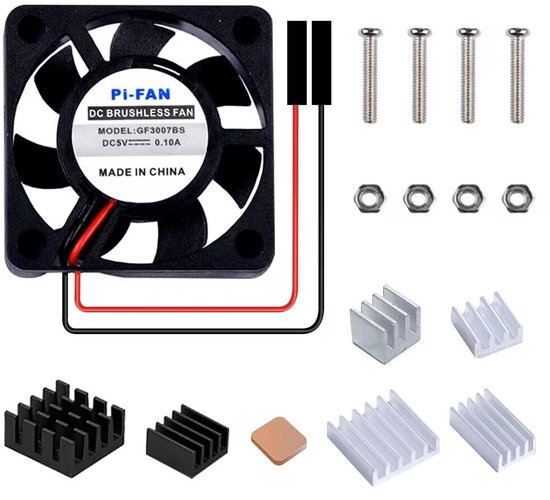 SnelShoppen - Raspberry Pi Koelventilator 30x30x7mm DC 5V, Stille Brushless CPU Fan met Aluminium Koelpasta voor Raspberry Pi 3/2 Model B, 4 Model B,
