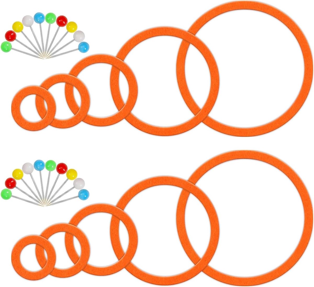 SnelShoppen - BEIMEIII Dart Oefenringen, Pin Needles, Vilt Darts, Trainingsringen, Dart Beschermringen, Oefenringen voor Dartbord, 5 Oranje Ringen