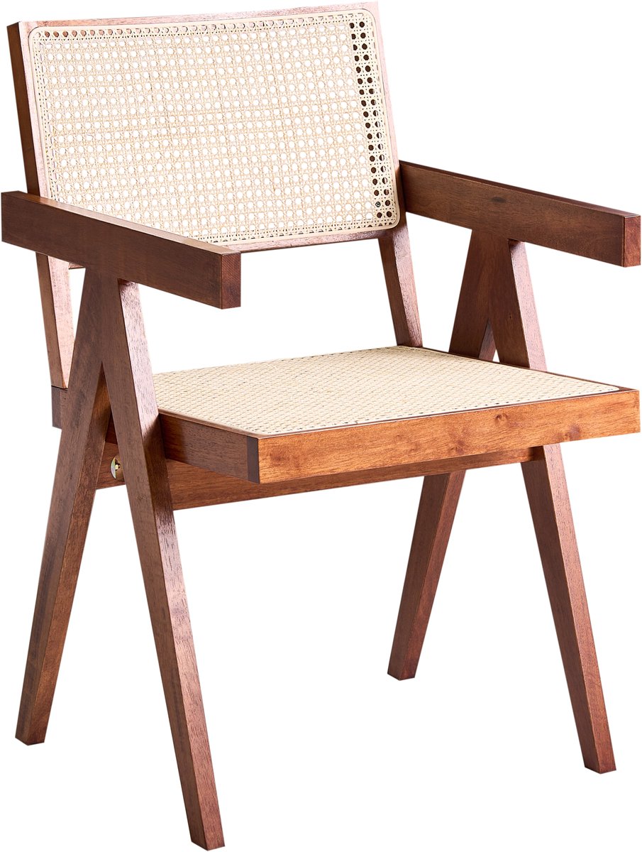 WESTBROOK - Eetkamerstoel - Bruin - Rubberhout
