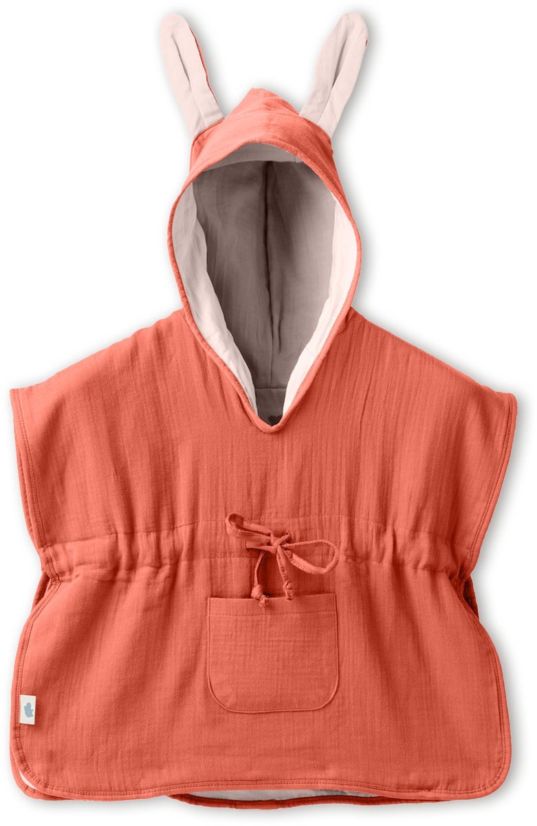 SnelShoppen - Mababu Badponcho Baby & Kinderen Extra Zacht | 100% Biologisch Katoen GOTS | Kinderbadponcho 1-7 Jaar met Konijnenoren | Badhanddoek & P