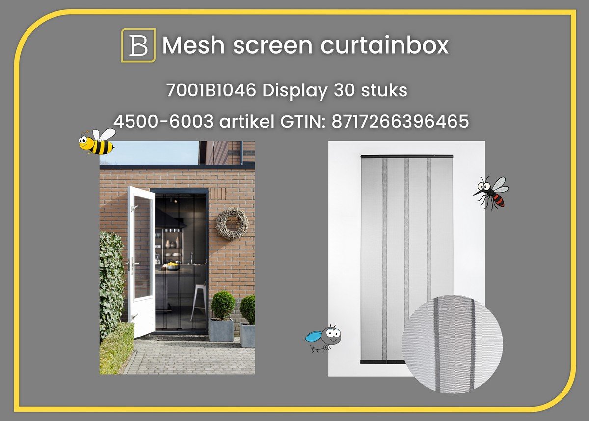 Mesh screen curtainbox 2026 - 30 pcs.; 31x42x102 cm; grey
