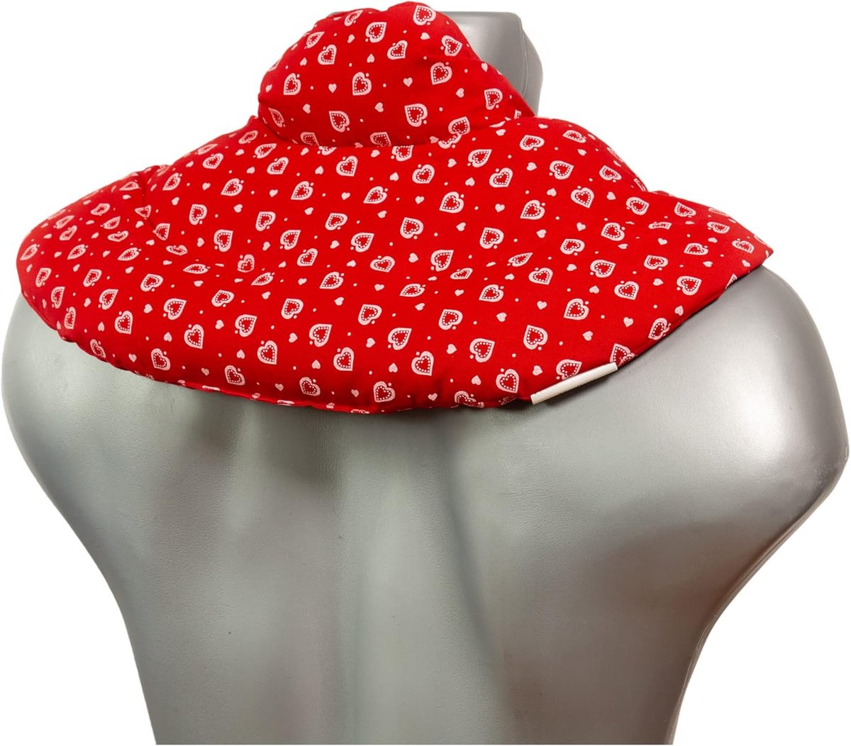 SnelShoppen - Nekkussen met Staande Kraag Hart Rood - Linnen + Lavendel - Aroma Warmtekussen met Lavendelbloemen voor Ontspanning en Comfort