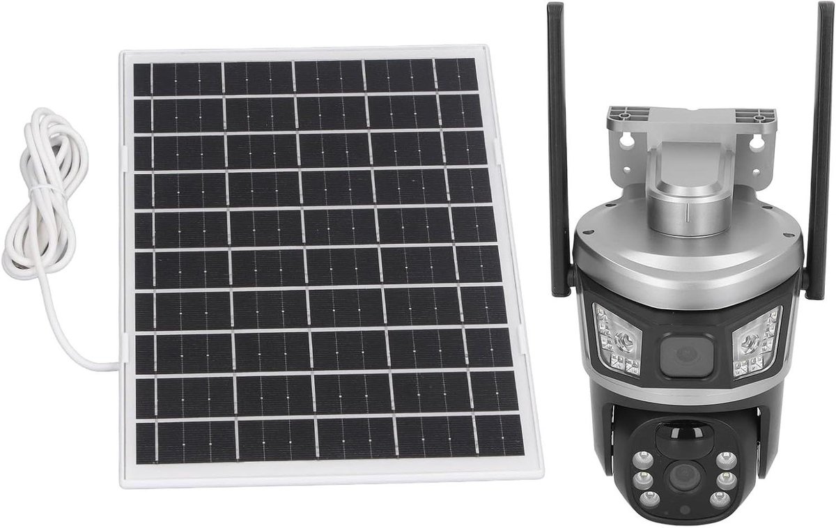 Beveiligingscamera Buiten - Zonnecamera PTZ - Huis Bewaking - 360 Graden Draaiend - 4MP 3K Resolutie - Wit