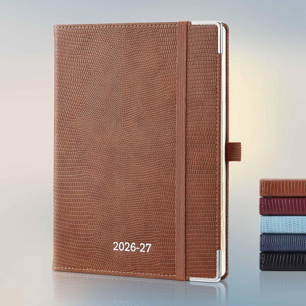 SnelShoppen - Agenda 2026 2027 - A5 Weekplanner - Luxe PU Leer Bruin - 18 Maanden - School Agenda met Horizontale Indeling - 80g Papier