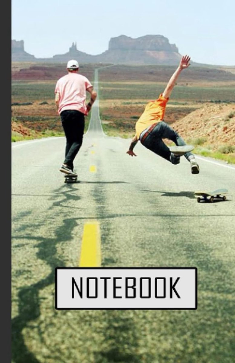 SnelShoppen - Amazing Skateboarding Notebook: Lined Notitieboek voor Jongens, Tieners en Studenten, Perfect voor School, Met Skateboard Ontwerp, 120 P