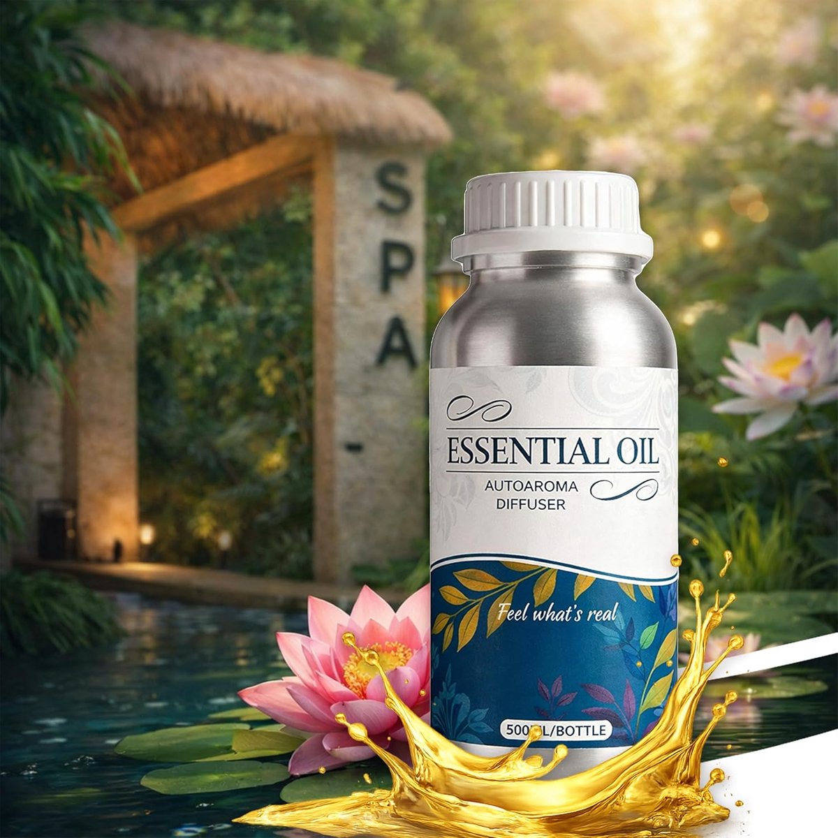 SnelShoppen - Essentiële Olie 500 ml - Lotus Blossom Water Lily - Floral en Botanisch - Aromatherapie voor Diffusers en Huisparfum - Ideaal voor Slaap