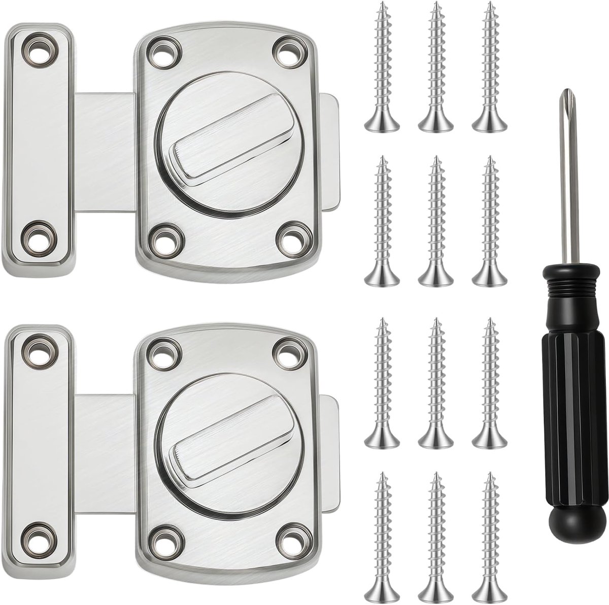 SnelShoppen - 2 Pcs Deurslot Voor Binnendeur, Met Schroeven & Schroevendraaier, Mortise Slot Toilet Lock Badkamer Deurslot, Latch Deurslot Controle Be