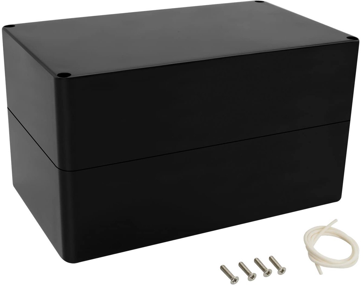 SnelShoppen - Projectdoos IP65 Waterdicht 200x120x113mm Universele Behuizing Zwart ABS Kunststof 1 Stuk Voor Buiten, Tuin, Elektronica, Bescherming