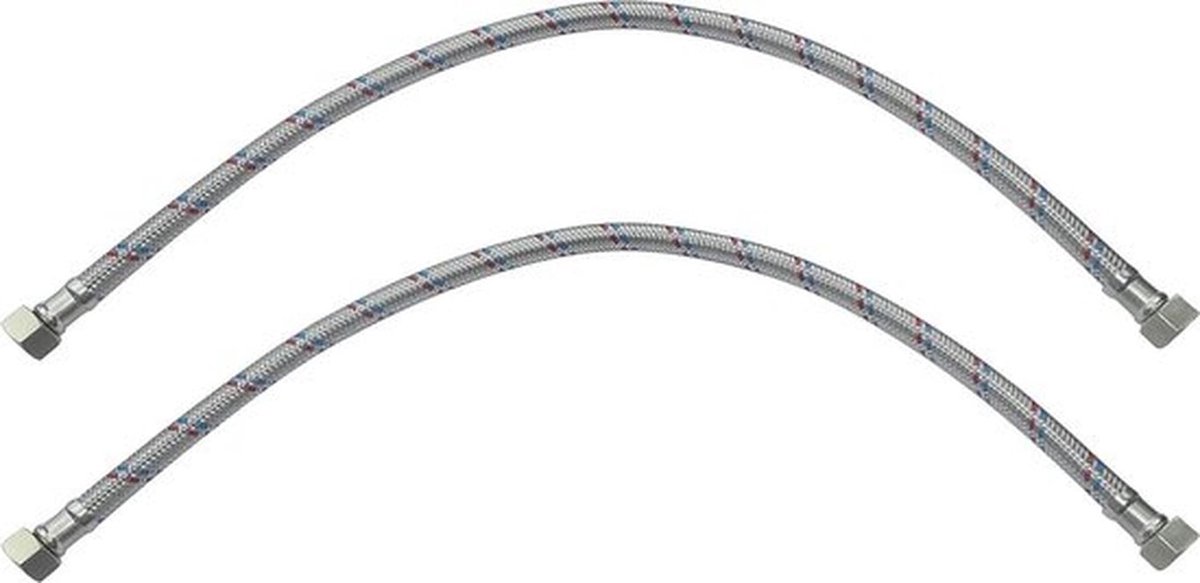 Flexibele aansluitslang set van 2 - 500 mm - 3/8" vrouwelijk - 3/8" vrouwelijk - waterkraan - gezondheidsmengkraan - keuken - badkamer - sanitair