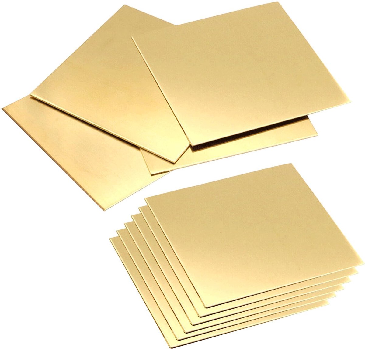 SnelShoppen - 10x 0.5mm x 50mm Gouden Messing Plaat - Decoratieve Robuuste Messing Blad voor DIY Projecten, Snijden en Creatief Gebruik
