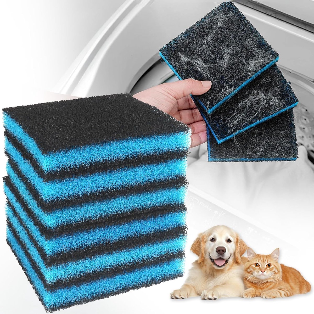 SnelShoppen - Pack van 6 Herbruikbare Huisdier Vacht Verwijder Ballen voor Wasmachine en Droger, Verwijdert Hondenhaar, Kattenhaar, Bescherming tegen
