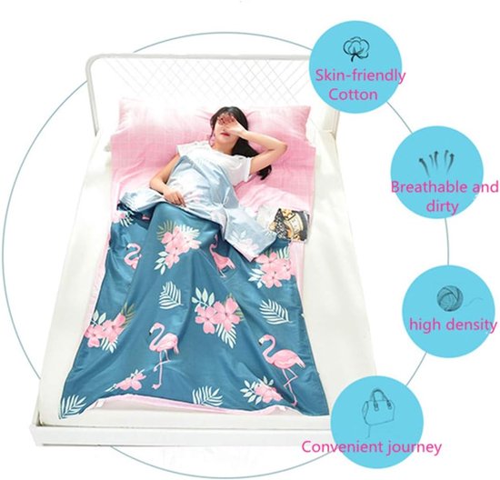 Slaapzak Liner - Reis Laken - Schoon Slapen - Katoen Comfort - 200x230cm - Hemelsblauw — afbeelding 4