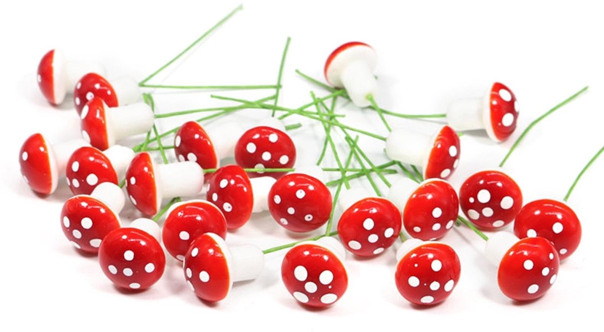 Dailygoods- Paddenstoeldecoratie 30 Stuks - Mini-Paddenstoelen - Potdecoratie - Tafelversiering - Tuindecoratie - Creatieve Accenten