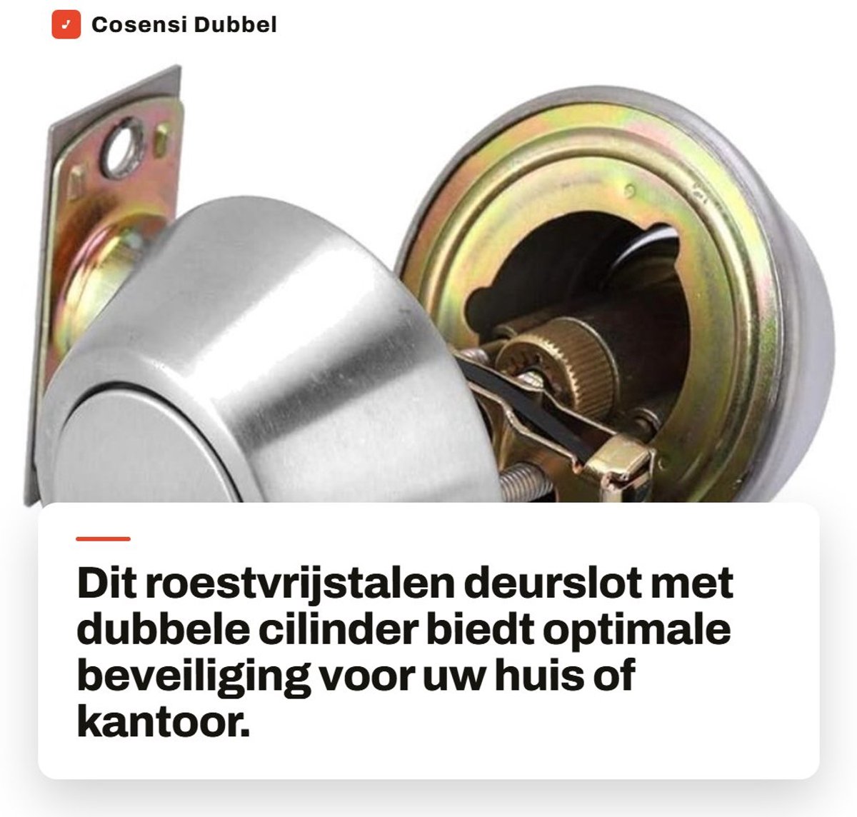 Dailygoods- Voordeurslot Roestvrij Staal - Cilinderslot - Deurslot Buitendeur - Deurslot met Sleutel - Deurslot Binnendeur - Eenvoudig te Installeren