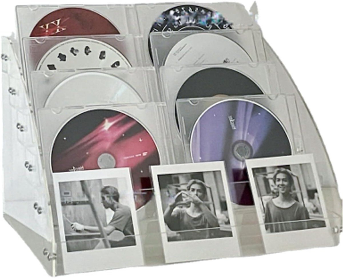 Cd-opslagrek - Dvd-standaard - Cd's Organiseren - Zwevend Effect - 33 x 22 x 5 cm - Transparant