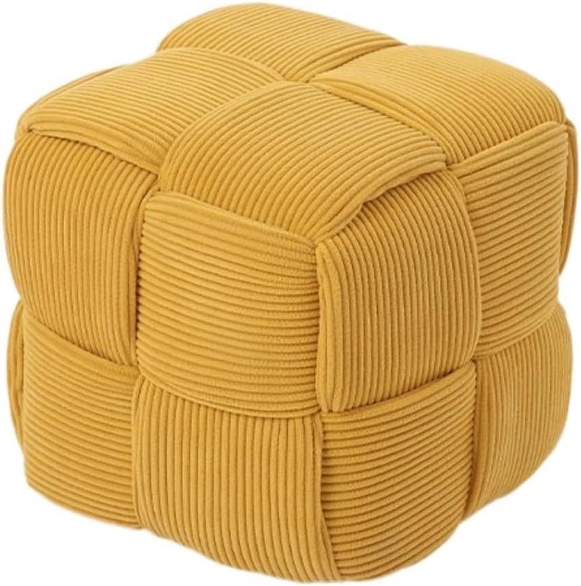 Ronde poef - Zitje voetenbank - Extra zitplaats - Massief houten frame - 36.5 cm hoog - Meerdere kleuren