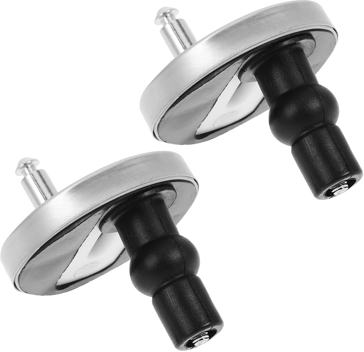 Toiletzitting Bevestiging - Scharnier Onderdelen - Toilet Reparatie - Roestvrij Staal Rubber - 2 Stuks - Zilver Zwart