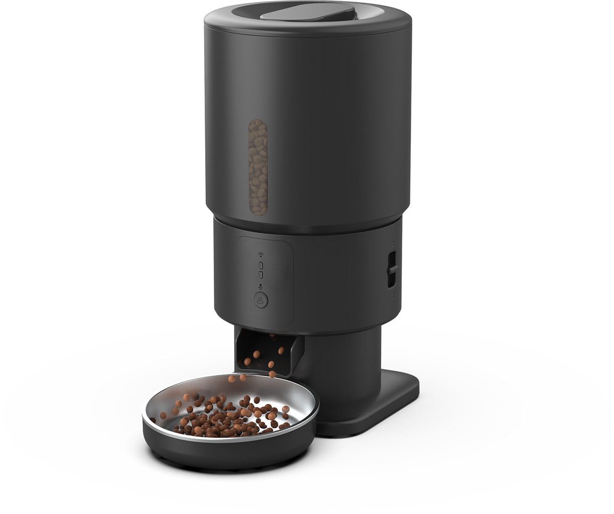 SmartPaw FeedMate - Automatische Voerbak Kat en Hond - 5L Voerdispenser - WiFi & Smart App - Voor Droogvoer - Zwart
