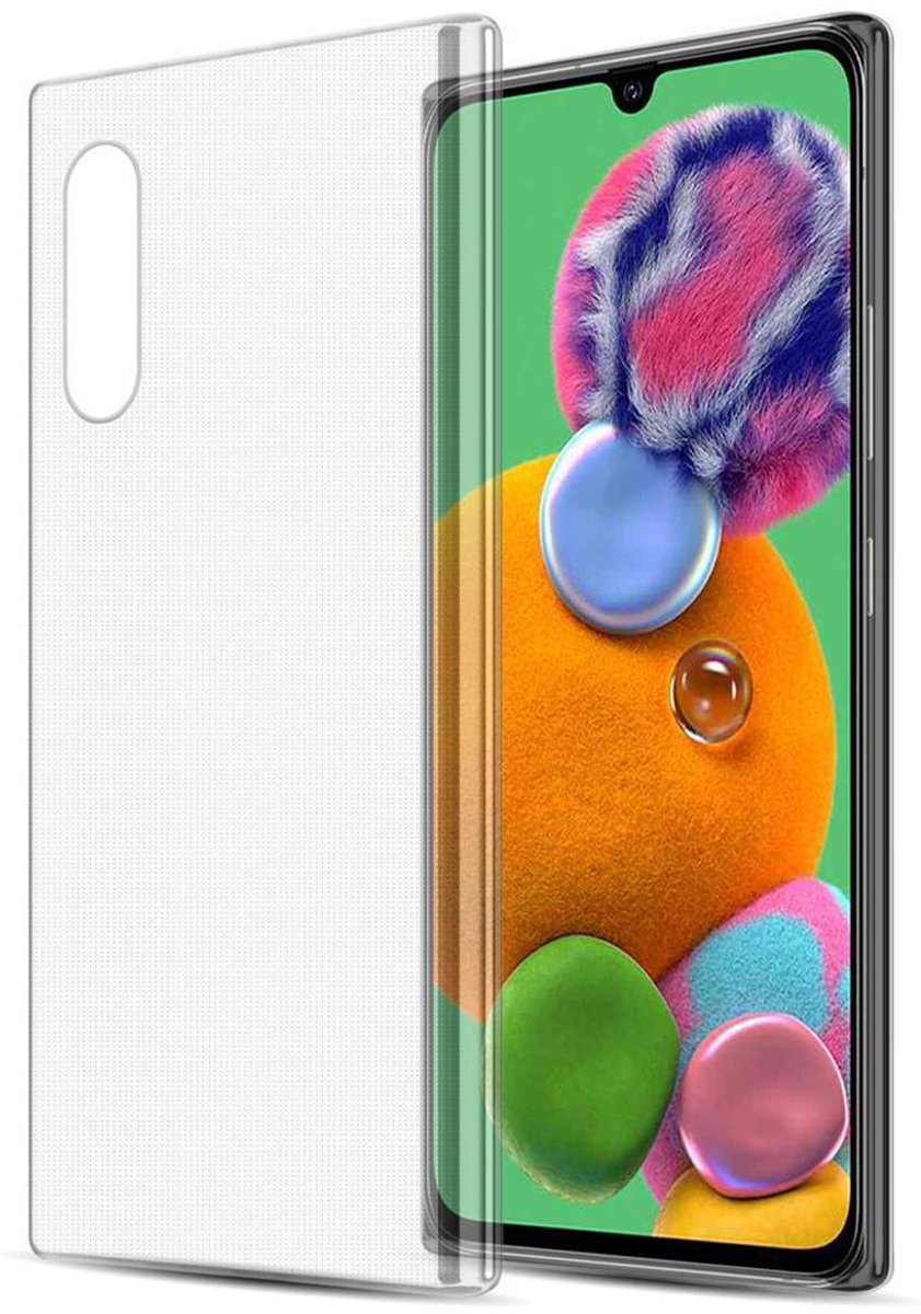 Cadorabo Hoesje geschikt voor Samsung Galaxy A90 5G in VOLLEDIG TRANSPARANT - Beschermhoes gemaakt van flexibel TPU Silicone Case Cover