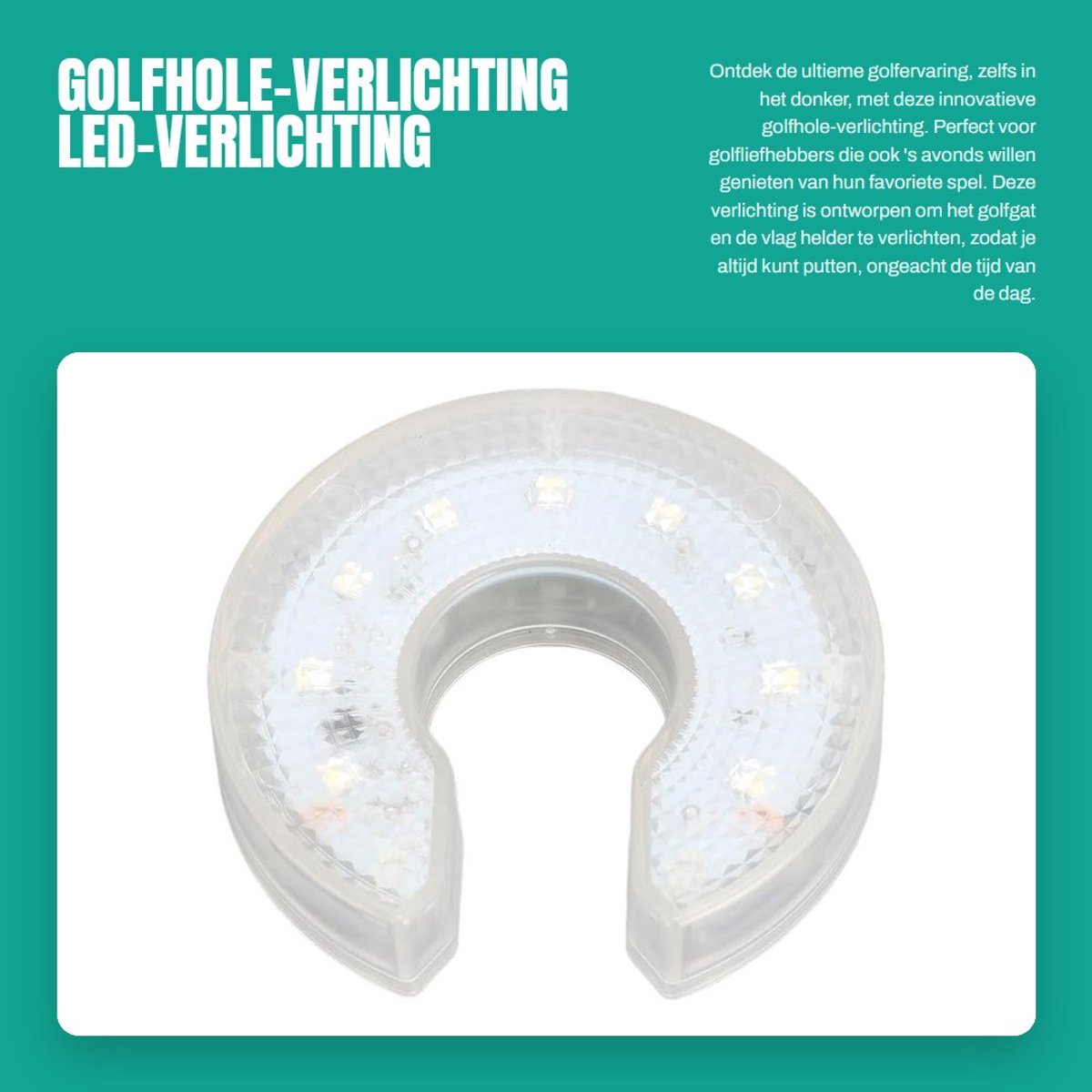 Dailygoods - Golfhole-verlichting - LED-verlichting - Nachtgolf voor Buiten - 5 Kleuren - Golf Putting Green Cup-verlichting - Geschikt voor Unisex
