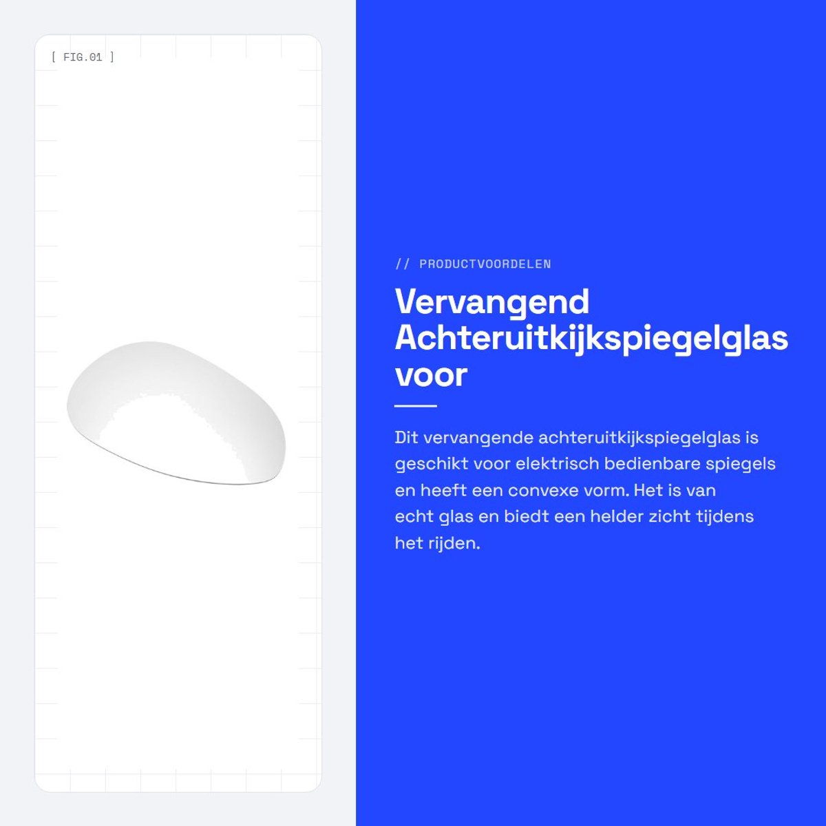 Dailygoods - Vervangend Achteruitkijkspiegelglas voor Auto's