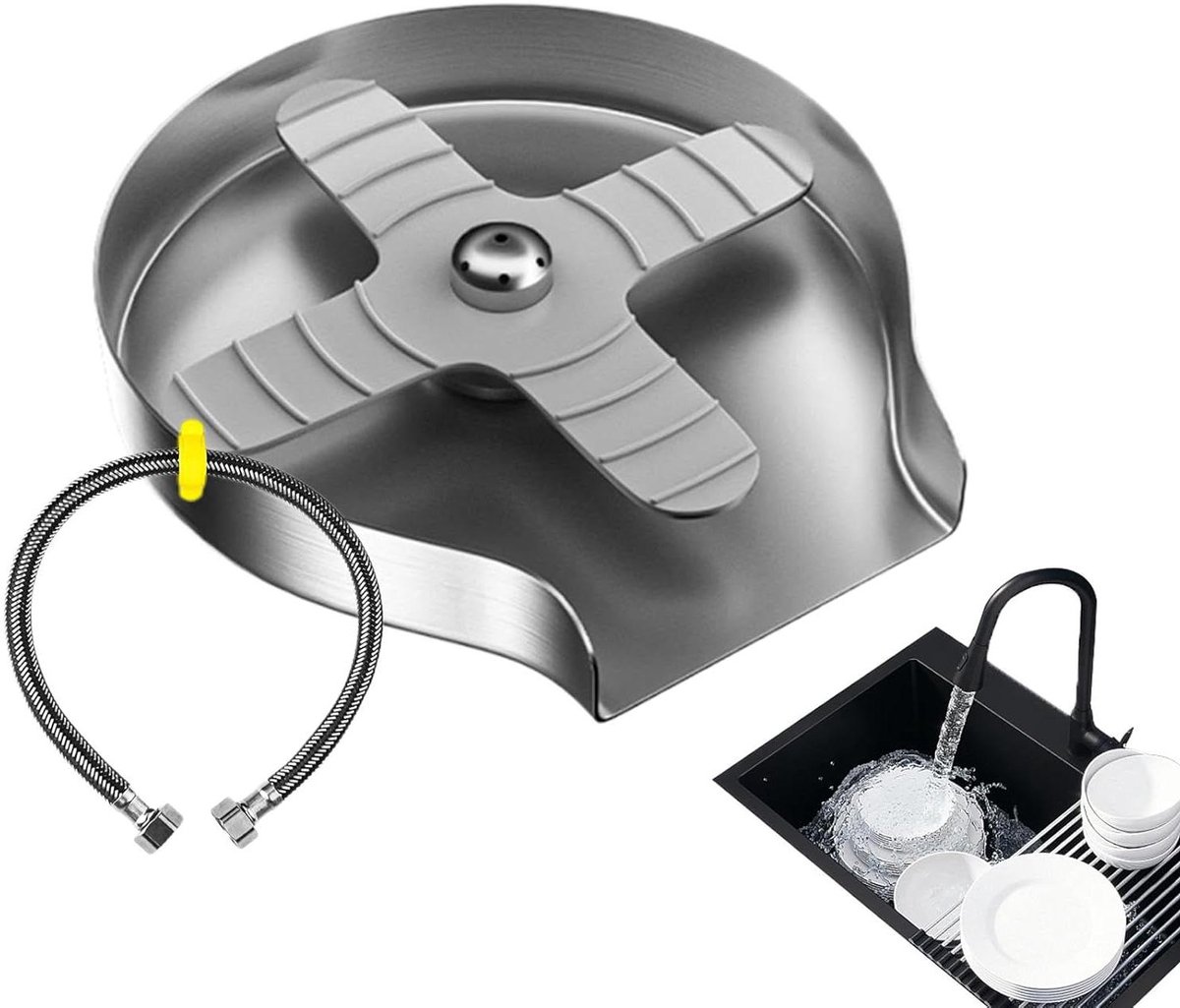 Spoelbeker Keuken - Glasreiniger Spoeler - Snel Glazen Reinigen - Hoge-druk Straal - 14 cm - Meerkleurig