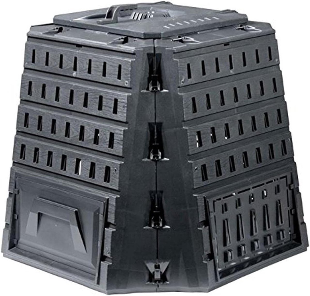 Compostbak Tuin - Compostvat Bak - Afval Verwerken - Vierkante Vorm - 500 Liter - Zwart