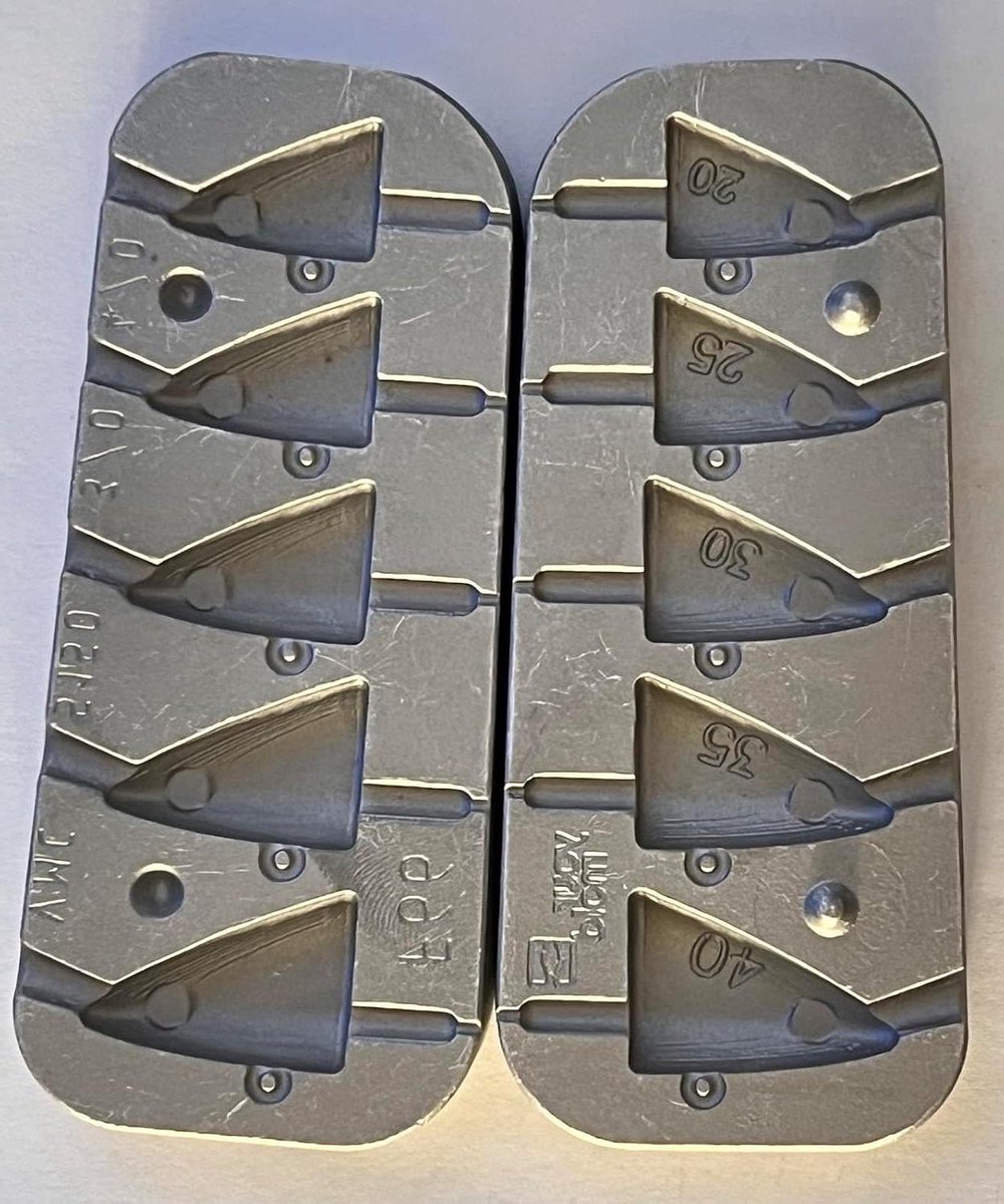 Vis Lood Mal - Jig Mal - Zelf Loodjes Maken - 5 Maten Tegelijk - 20-40 Gram - Aluminium