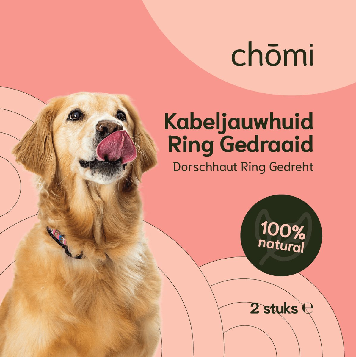 Chōmi Kabeljauwhuid Ring Gedraaid - 200 gram - Paard
