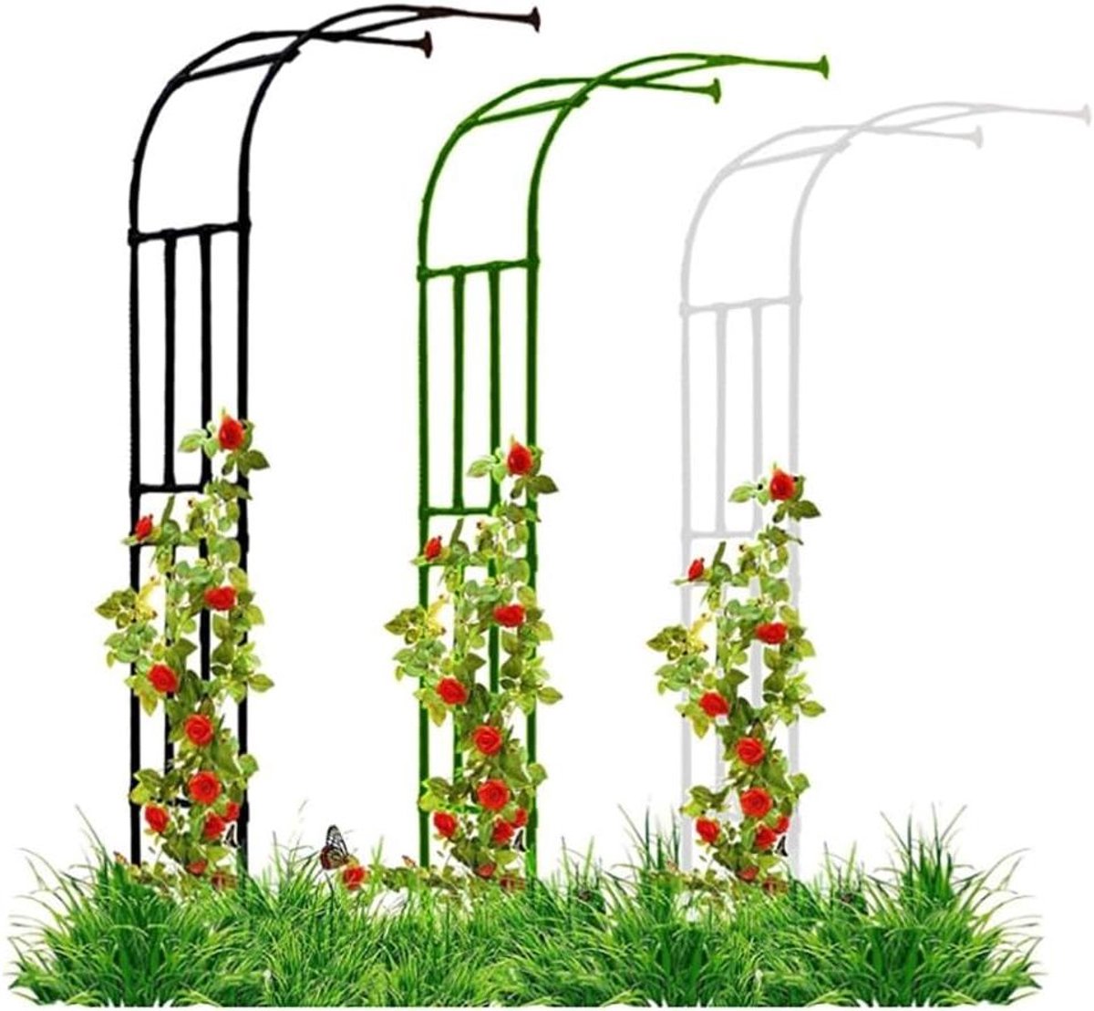 Tuinboog metaal - Rozenboog klimplanten - Tuin decoreren - Stevig weerbestendig - 300x240 cm - Groen