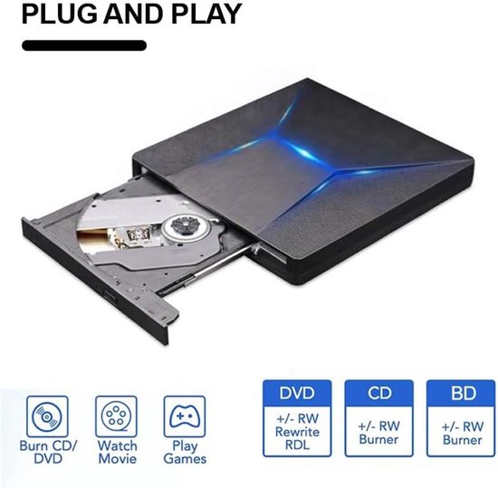 Externe DVD Speler - Blu-Ray Station - Films Kijken - USB 3.0 Type-C - 2 MB Cache - Zwart — afbeelding 5