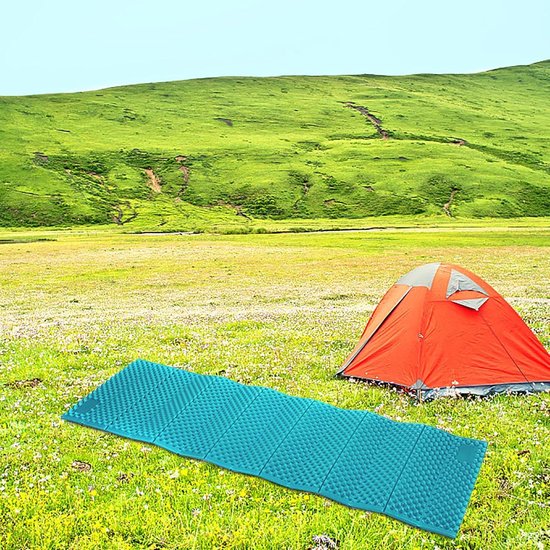 Kampeer Slaapmat - Picknick Kleed - Outdoor Avonturen - Eierbak Ontwerp - 190 x 57 cm - Groen Blauw — afbeelding 4