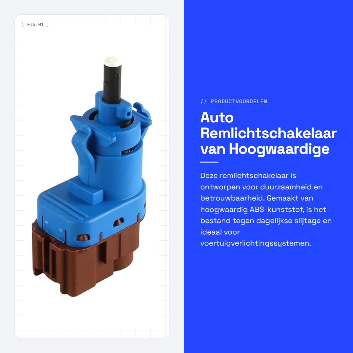 Dailygoods - Auto Remlichtschakelaar van Hoogwaardige ABS-Kunststof