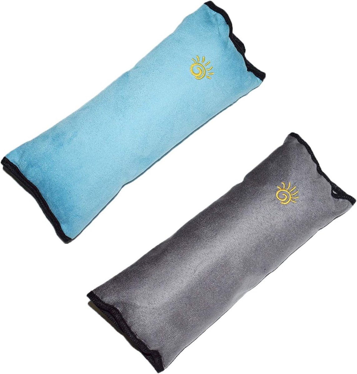 Zachte en comfortabele autogordelhoezen, 2-pack, ideaal voor kinderen en volwassenen, multifunctioneel als kussen voor onderweg, blauw en grijs