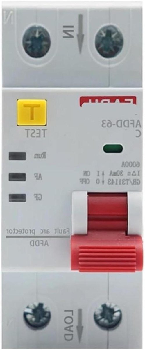 Stroomonderbreker - Veiligheidsschakelaar - Elektrische Beveiliging - Boogfout Detectie - 25A - Grijs