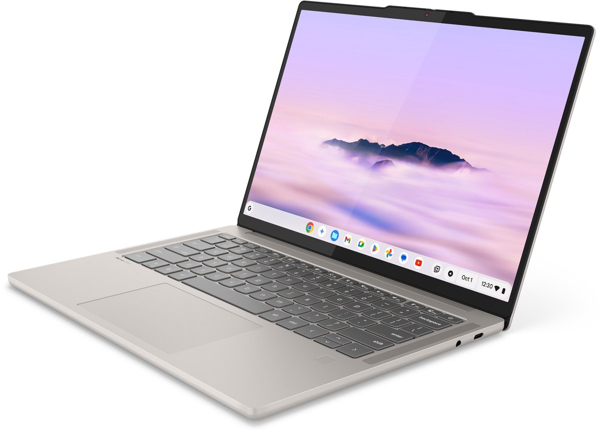 Lenovo Chrome 14M9610 MediaTek 910 Laptop 35,6 cm (14") WUXGA 16 GB LPDDR5x-SDRAM 256 GB UFS Wi-Fi 7 (802.11be) ChromeOS Engels Schelp (kleur) thumbnail 2