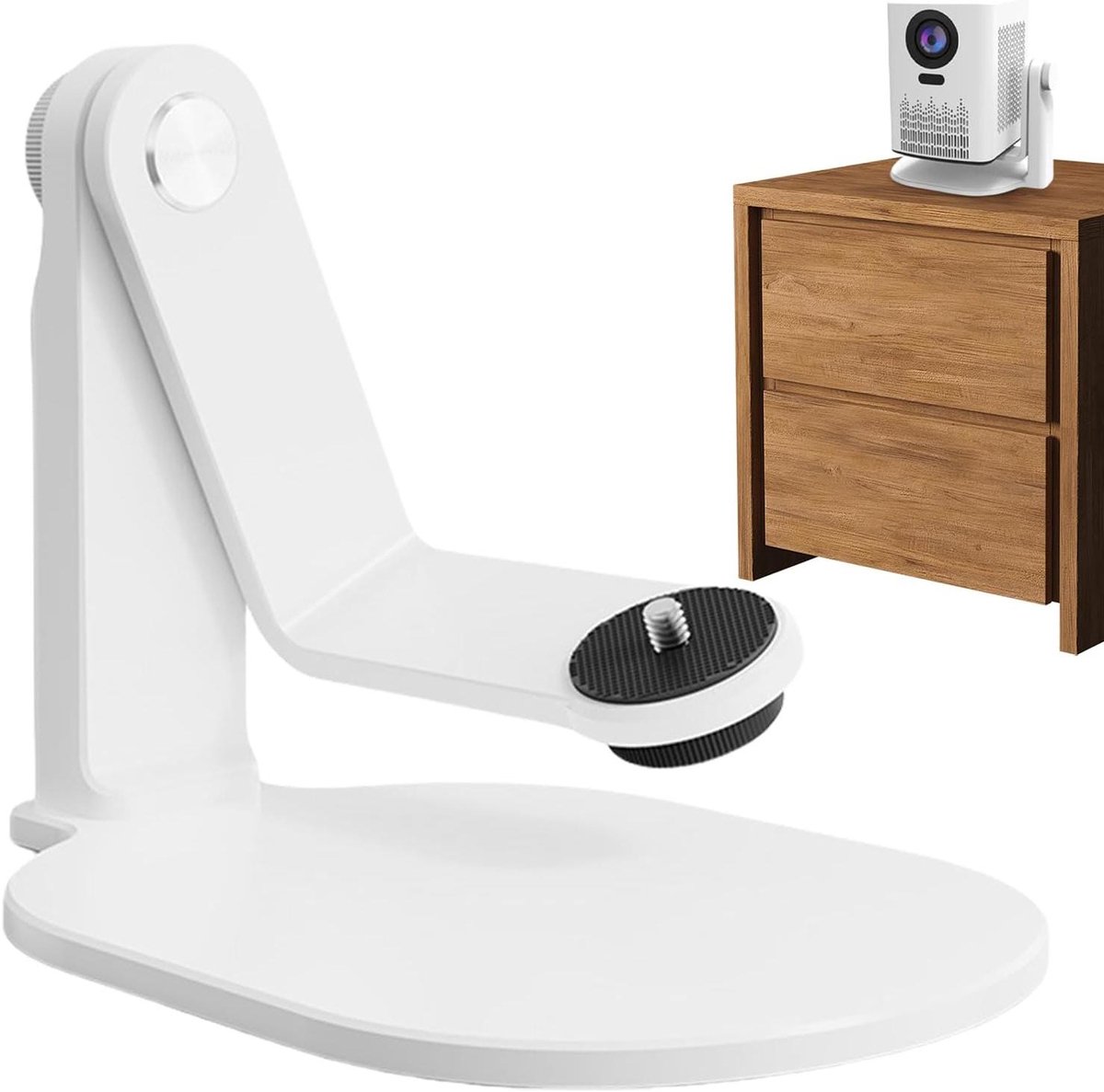 Projector Bureauhouder - Tafelstandaard Camera - Thuisentertainment - 360° Verstelbaar - 19.8 x 13.9 x 16.9 cm - Wit