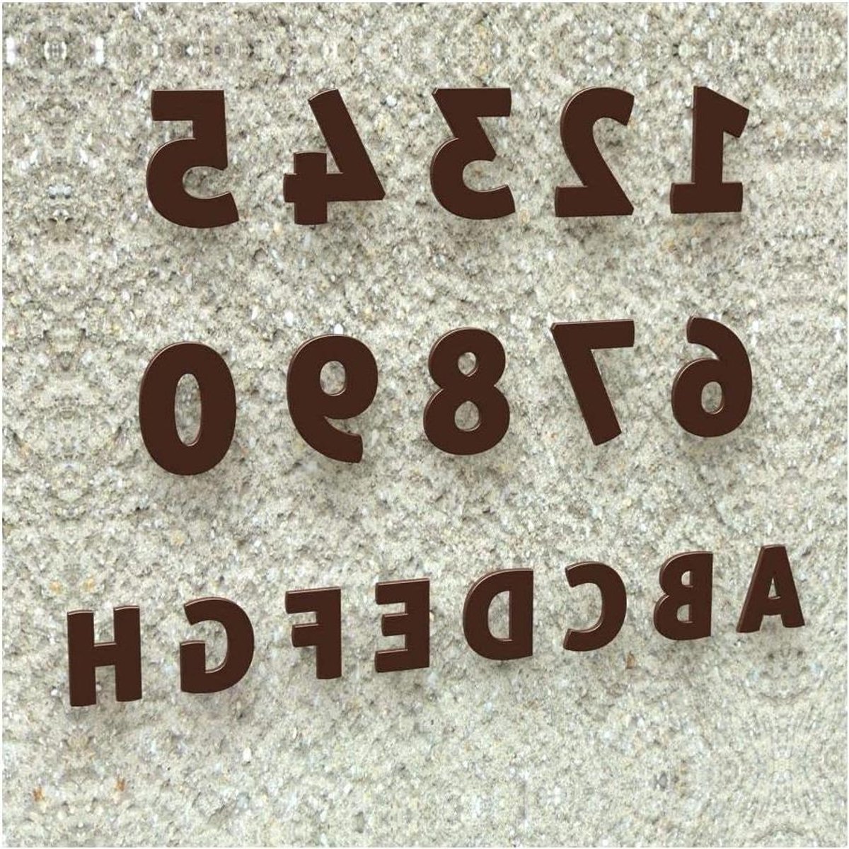 Huisnummer Modern - Nummerbord Huis - Huis Aanduiding - Roestvrij Staal 2mm - 15 cm - Mahoniebruin Glanzend