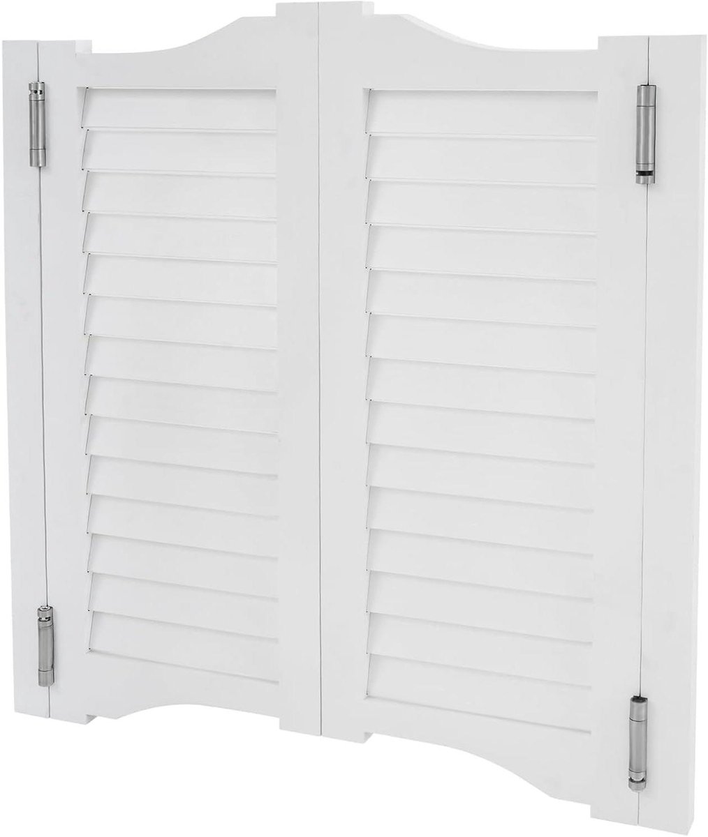 Houten Klapdeuren - Saloon Deuren - Ruimte Verdelen - Automatisch Sluitend - 80x90 cm - Wit