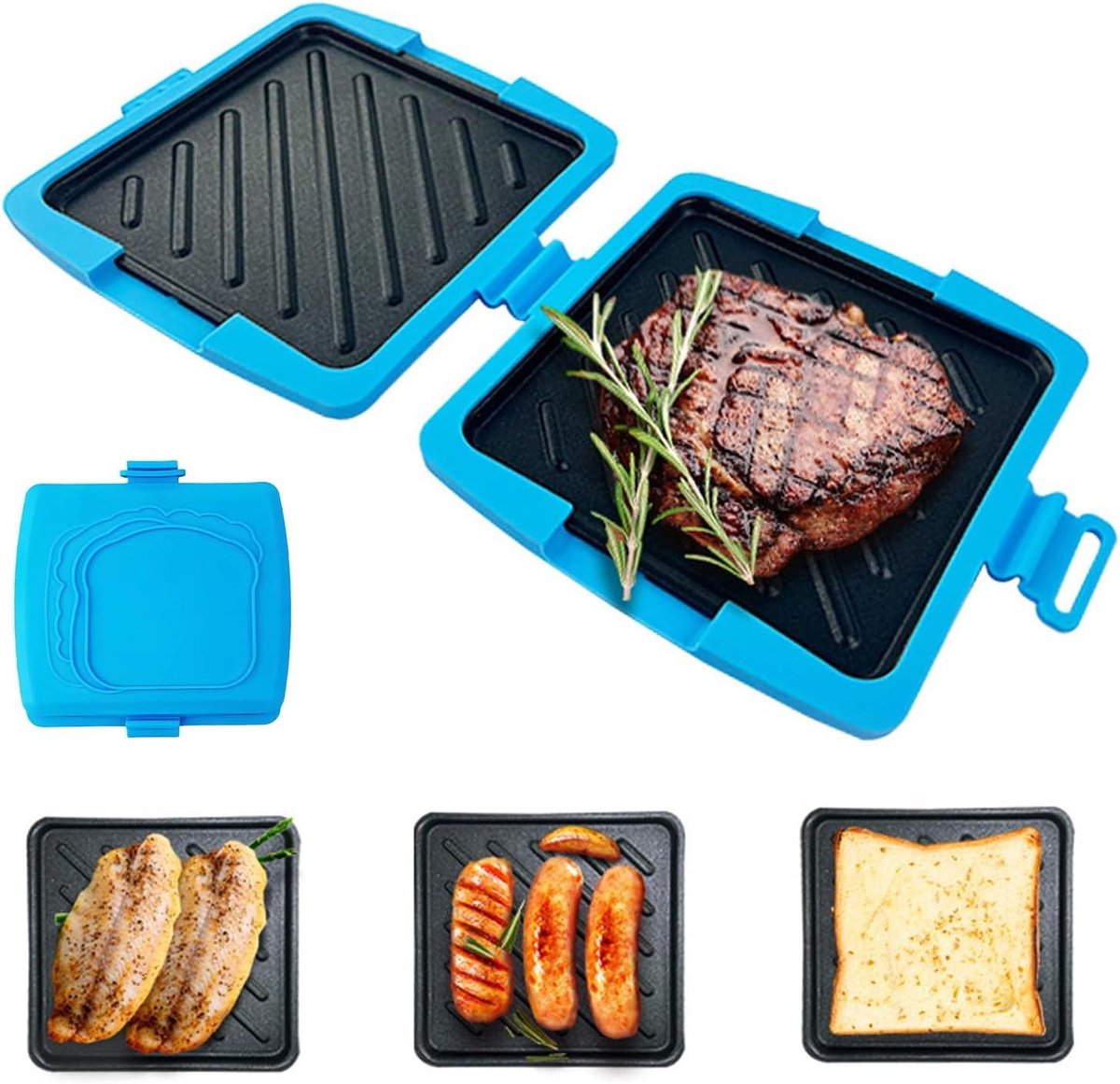 Magnetron Sandwichmaker - Toastpers Snackmaker - Ontbijt Maken - Hittebestendig Siliconen - 17 cm breed - Meerkleurig