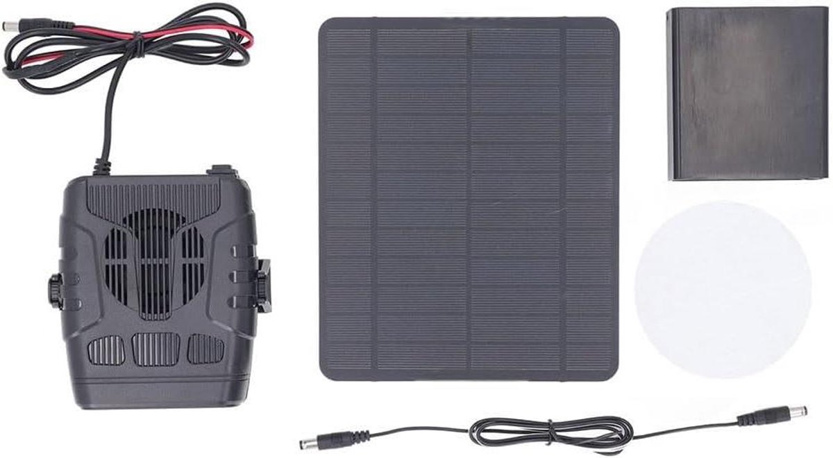 Draagbare Zonnepaneelverwarmer - Zonne Verwarming - Buiten Verwarmen - Efficiënt Zonne-energie - 12V 20W - Zwart