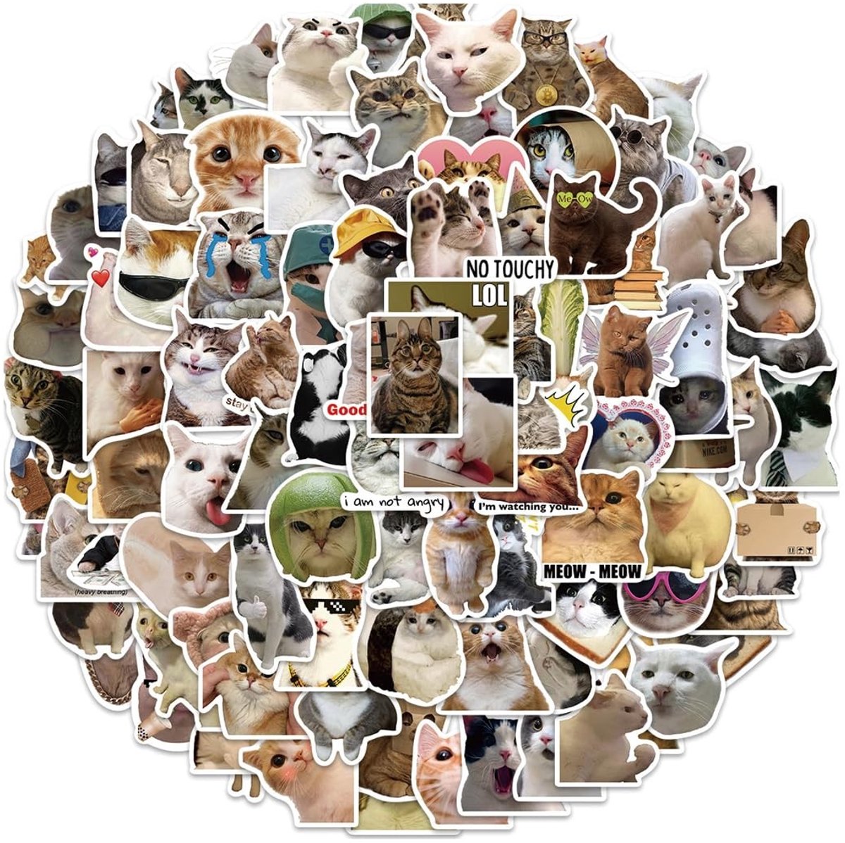 Dailygoods- Kinderstickers 100 stuks - Waterdichte Vinylstickers - Grappige Kattenstickers - Stickers voor Kinderen - Scrapbooking - Creatieve Patronen