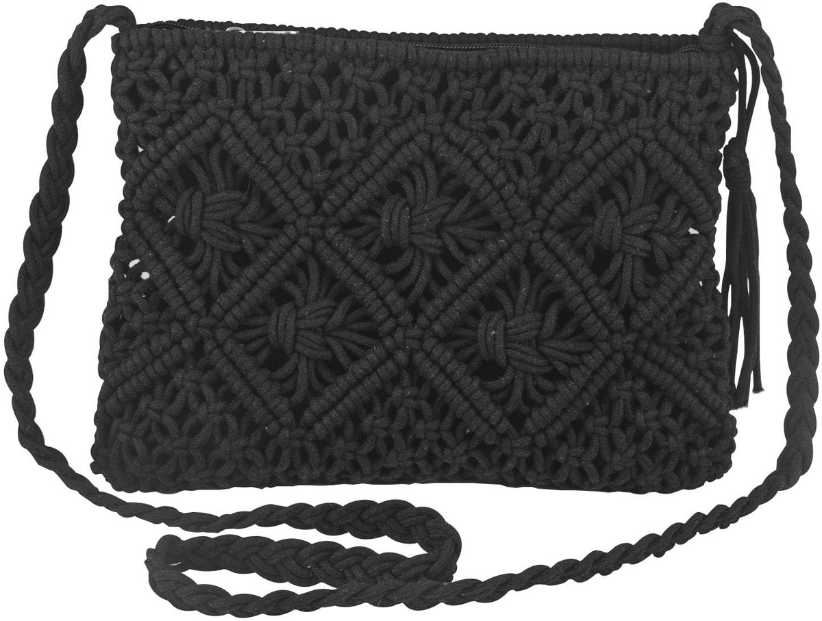 Dailygoods - Crossbody-tas voor dames - Handgemaakte geweven tas - Elegante draagtas met rits - Stijlvolle portemonnee telefoontas - Hoogwaardige kato...