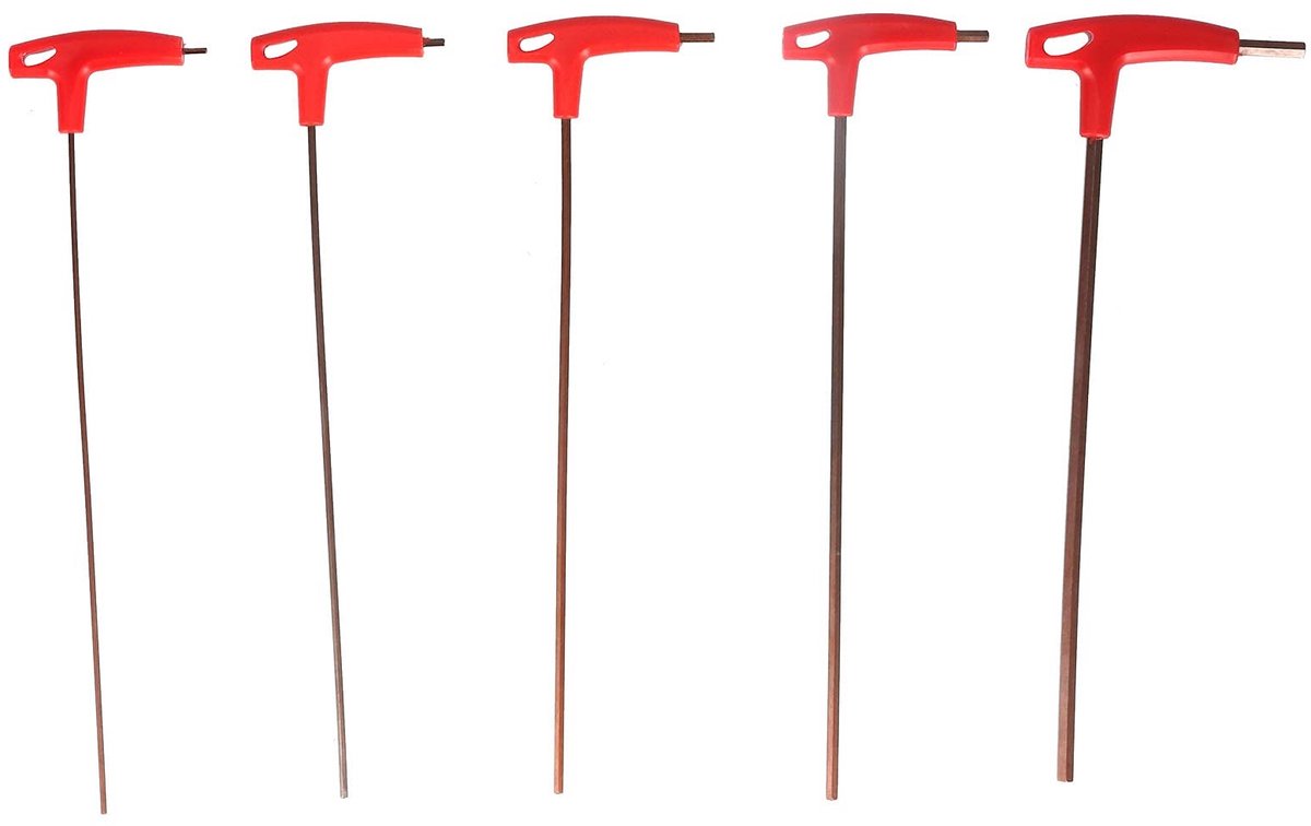 Dailygoods- Inbussleutelset 5-delig - T-handgreep - S2 gelegeerd staal - Antislip - Onderhoud - Reparatie - Demontage - Inbussleutels