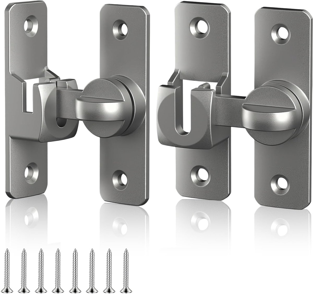 Dailygoods- Schuifdeurslot 90°/180° Vergrendeling - Aluminiumlegering - Deurvergrendeling - 2-in-1 Slot - Geschikt voor Deuren/Ramen/Kasten - Inclusief 8 Schroeven - Deurslot