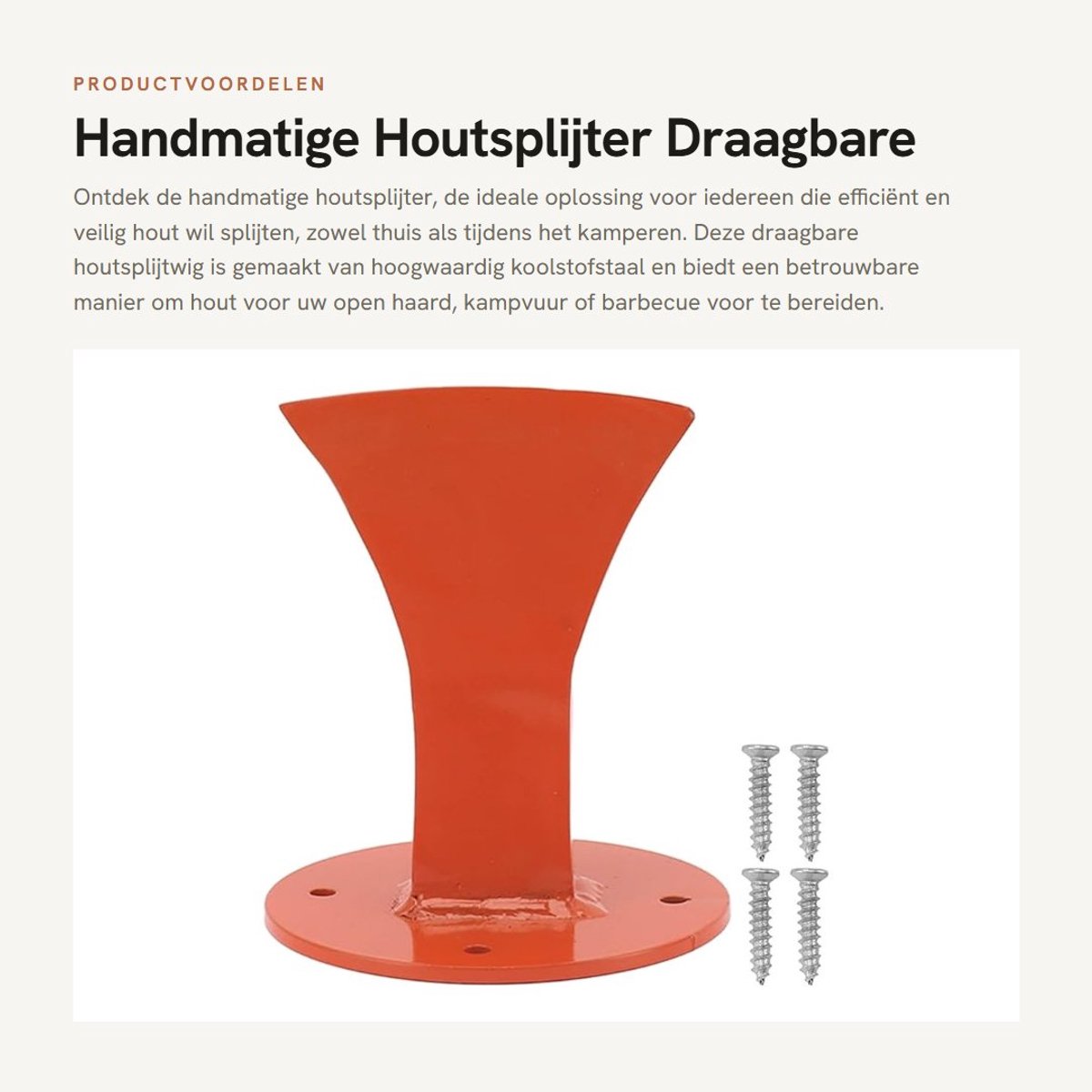 Dailygoods - Handmatige Houtsplijter - Draagbare Houtsplijtwig - Veilige Houtsnijder voor Thuis en Camping - Koolstofstaal - Efficiënt Hout Splitsen -...