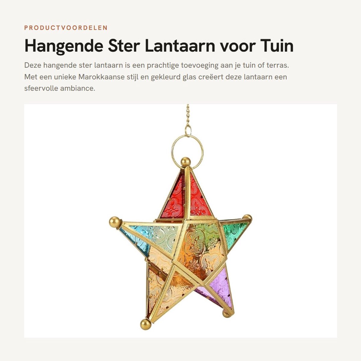 Dailygoods- Lantaarn Gekleurd - Hangende Ornamenten - Tuin - Terras - Kaarshouder - Ijzer Stijl - Tuinlantaarn